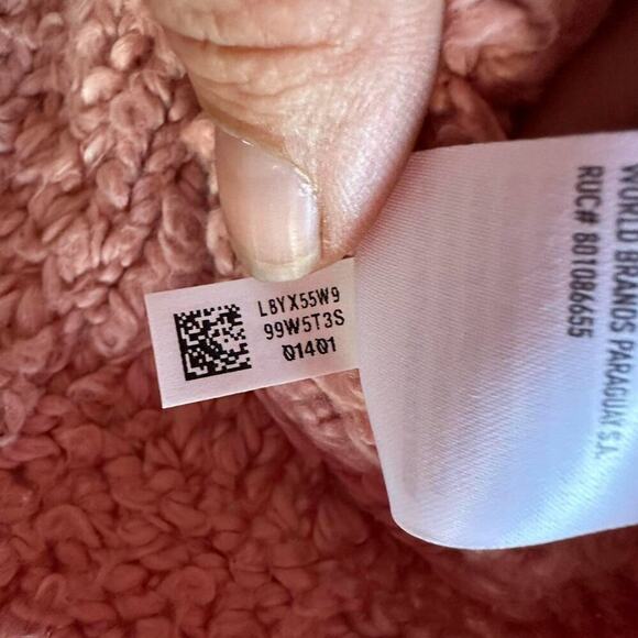 American Eagle Sweater Womens Small Fuzzy Cozy Oversized Pink Hoodie - Picture 7 of 8